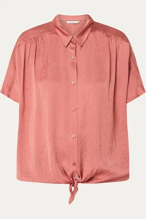 Summum Woman Blouse van satijn met geknoopt detail
