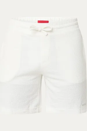 HUGO BOSS Austin straight fit korte pyjamabroek met structuur