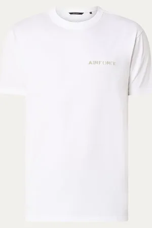 Airforce T-shirt van biologisch katoen met logo- en backprint