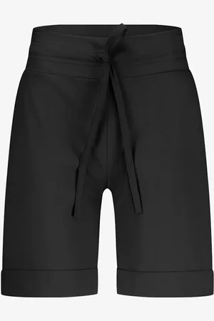 Studio Anneloes City mid waist wide fit korte broek van travelstof