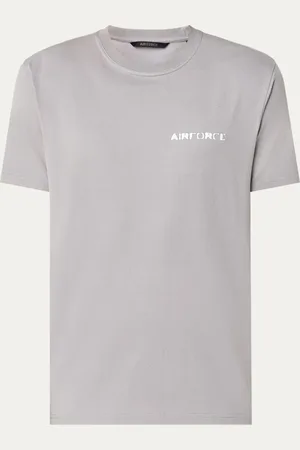 Airforce T-shirt van biologisch katoen met logo- en backprint
