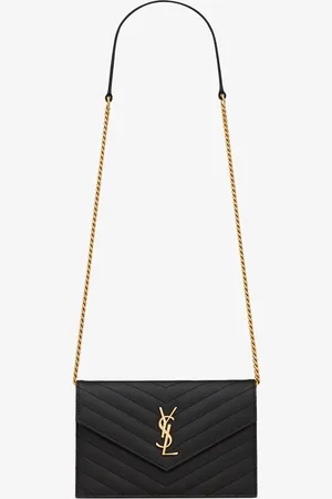 Saint Laurent Envelope portemonnee van kalfsleer met afneembare schouderriem