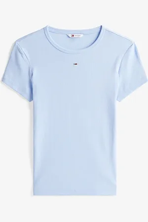 Tommy Hilfiger T-shirt met ribstructuur en logoborduring