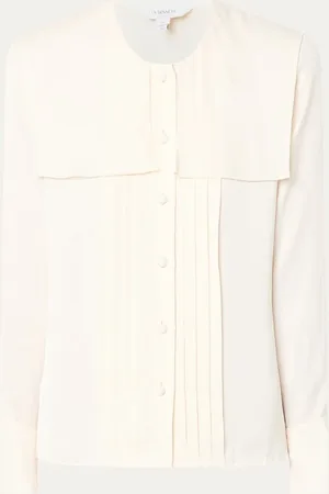 L.K. Bennett Olive blouse met ronde hals