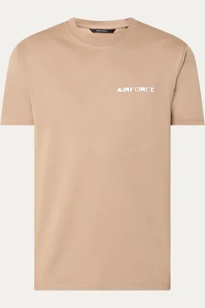 Airforce T-shirt van biologisch katoen met logo- en backprint