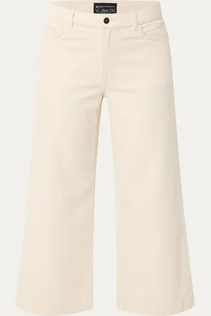 Expresso High waist wide leg cropped jeans met gekleurde wassing