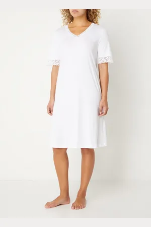 Hanro Moments nachthemd van jersey met details van kant