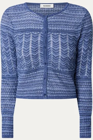 Sandro Fijngebreid vest met opengewerkt dessin en lurex
