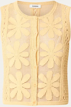 Sandro Crop top met opengewerkt dessin