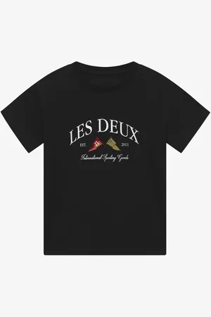 Les Deux Ivy League T-shirt van biologisch katoen met logoprint