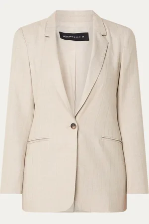 Expresso Blazer met streepprint en lurex