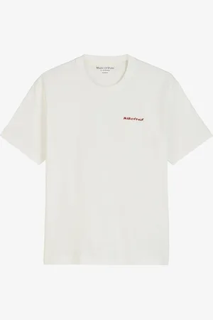 Marc O’ Polo T-shirt van biologisch katoen met logo- en backprint