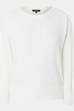 Claudia Sträter Ribgebreide pullover met ronde hals