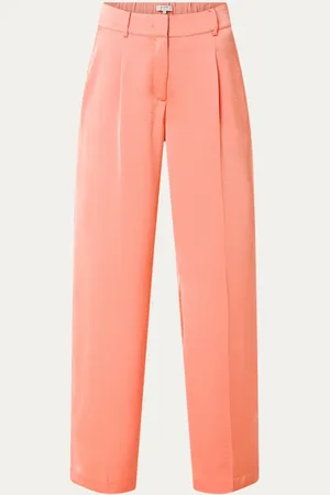 Dante 6 Jules high waist wide fit broek van satijn met steekzakken