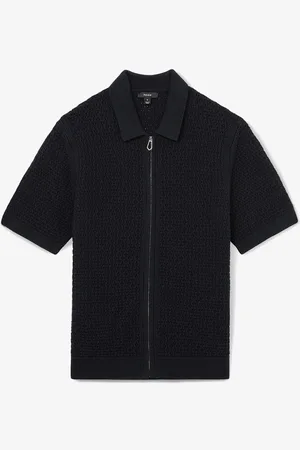 Reiss Comet T-shirt met structuur en ritssluiting