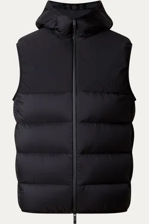 Moncler Bresse gewatteerde bodywarmer met donsvulling en capuchon