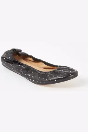 Isabel Marant Belna ballerina van leer met stippenprint