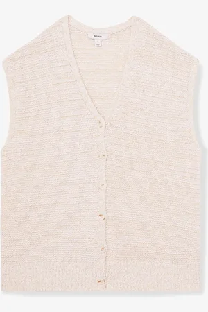 Reiss Lily fijngebreide gilet met gemêleerd dessin