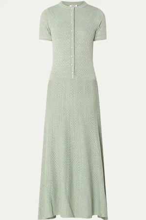 Sandro Fijngebreide maxi jurk met lurex