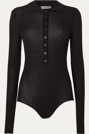 The Frankie Shop Solana ribgebreide body in kasjmierblend met polokraag