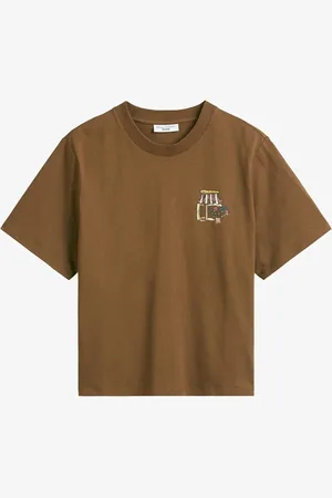 Marc O’ Polo T-shirt van biologisch katoen met logoborduring