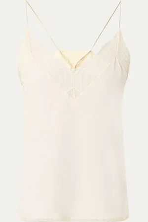 Zadig & Voltaire Christy spaghetti top van zijde met bies van kant