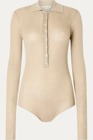The Frankie Shop Solana ribgebreide body in kasjmierblend met polokraag