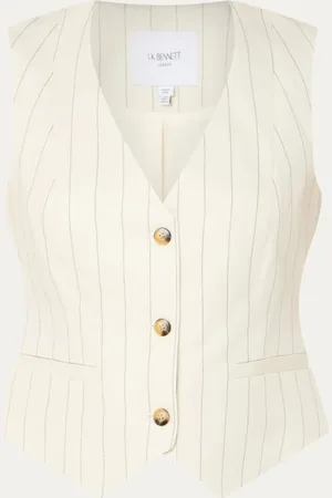 L.K. Bennett Ami gilet in linnenblend met streepprint
