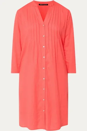 Expresso Mini blousejurk in linnenblend met plooidetail