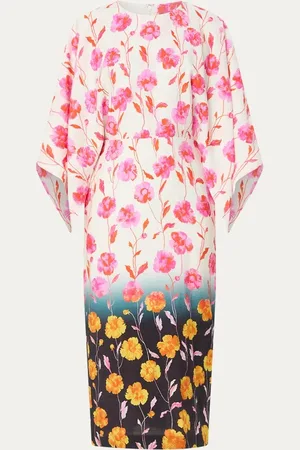 Essentiel Antwerp Hermione midi tuniekjurk met bloemenprint en dip-dye dessin