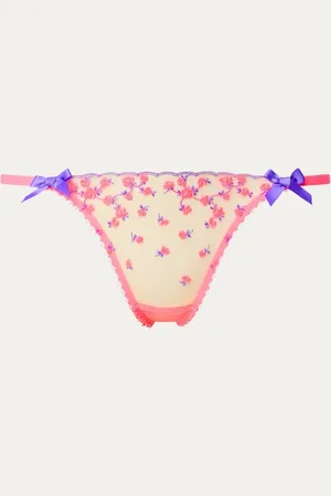 Agent Provocateur Lissa string van mesh met bloemborduring