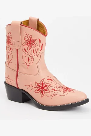Bootstock Dolly cowboylaars van leer met borduring