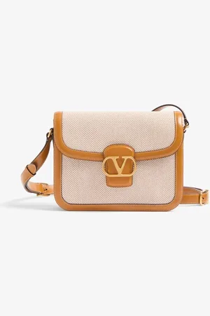 VALENTINO GARAVANI 9TO5 schoudertas van canvas met kalfsleren details