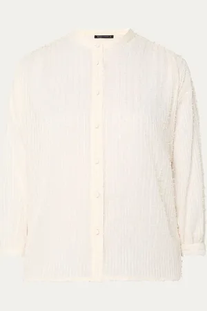 Expresso Semi-transparante blouse met pailletten en lurex