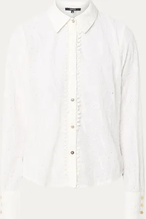 NIKKIE. Inda semi-transparante blouse met broderie