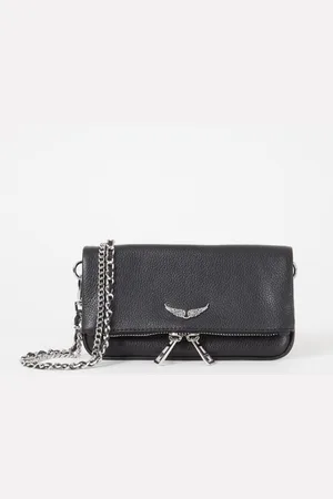 Zadig & Voltaire Rock Nano clutch van leer met afneembare schouderriem