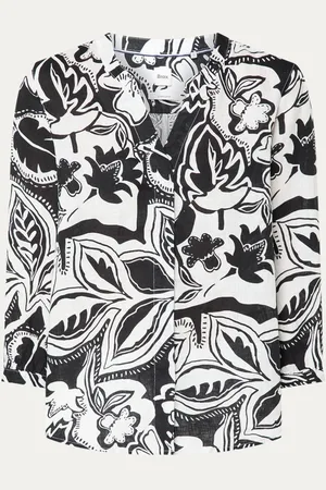 Brax Velia blouse van linnen met print
