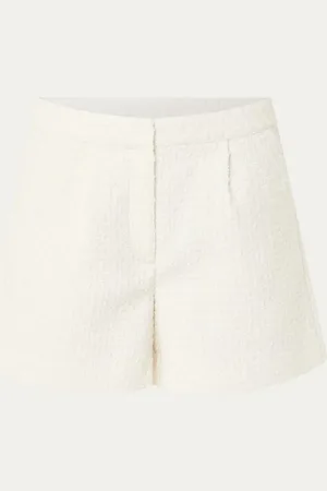 Sofie Schnoor Midge high waist straight fit korte broek met tweed-look