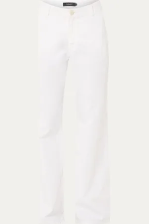 Claudia Sträter Mid waist flared fit broek van katoen