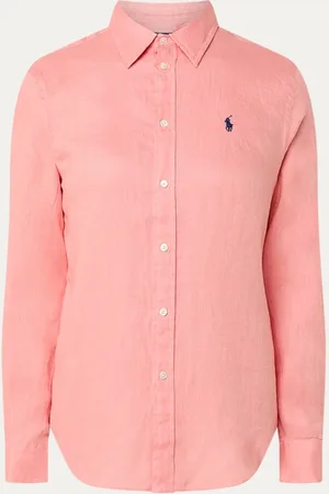 Ralph Lauren Blouse van linnen met logoborduring