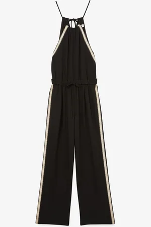 Reiss Auden straight fit jumpsuit met strikceintuur