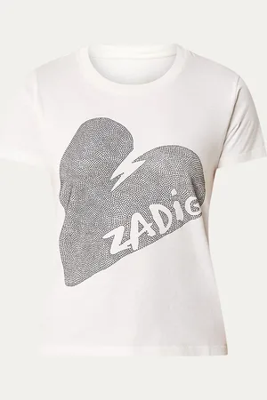 Zadig & Voltaire Big Hearts T-shirt met strass