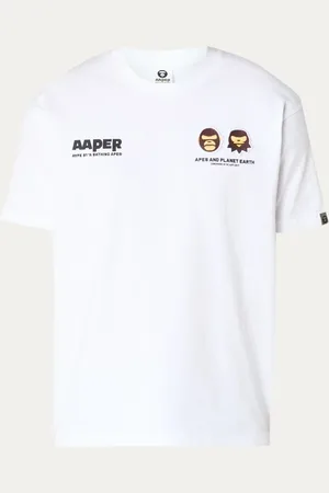 AAPE T-shirt met logo- en backprint