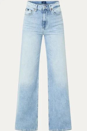 Denham Miku high waist wide leg jeans met lichte wassing