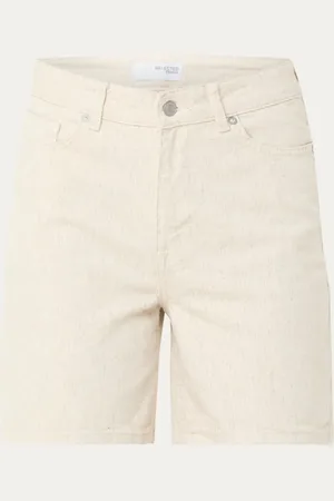 SELECTED Una high waist straight leg korte broek van denim