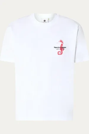 New Amsterdam Surf association Seahorse T-shirt met logo- en backprint