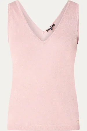 NIKKIE. Jean top met lurex en V-hals
