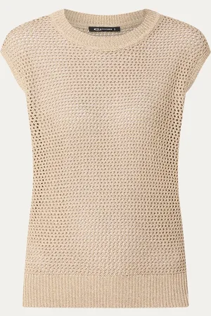 Expresso Grofgebreide spencer met lurex en opengewerkt dessin