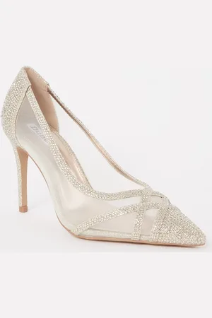 Dune Wide Fit Bridged pump met strass