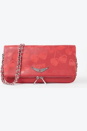 Zadig & Voltaire Rock Cherry clutch met afneembare schouderriem